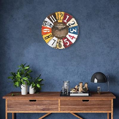 Wanduhren nordischen Retro Shabby-Stil Chic hängen Vintage Rost Dekor runde riesige Uhren Wohnzimmer