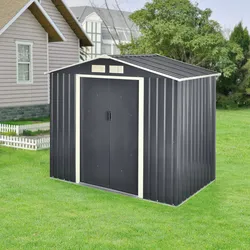Gartenschuppen 213x127x185cm Stahlblech mit Satteldach [en.casa]