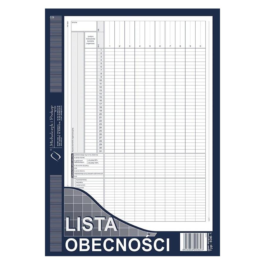 Michalczyk Prokop Anwesenheitsliste 506-1 (5-061)