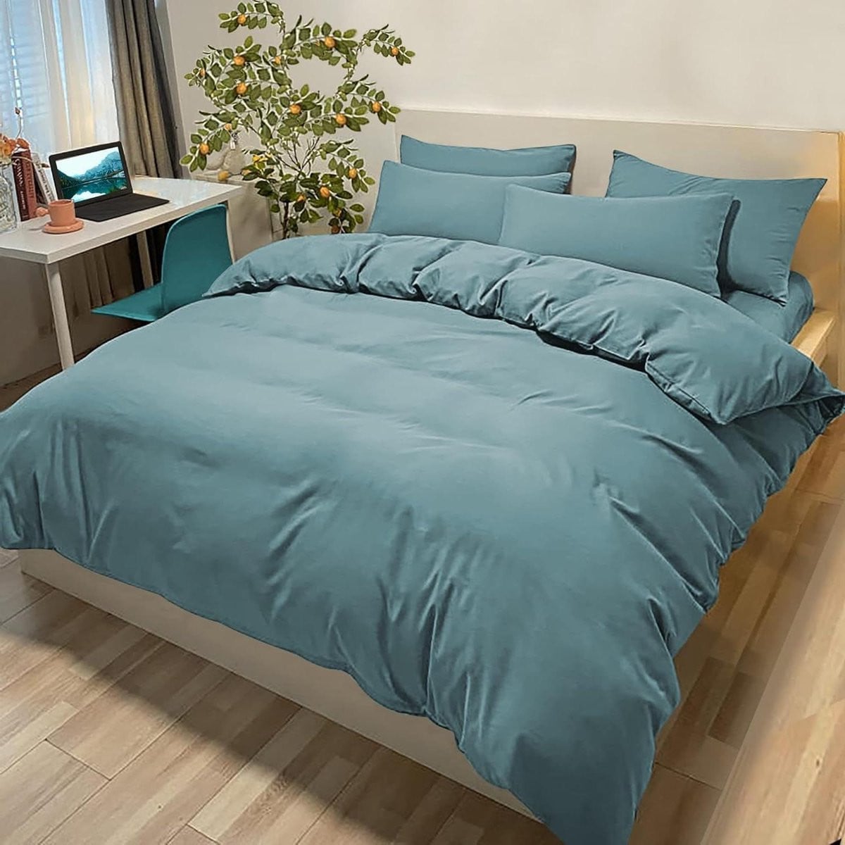 Hypoallergeen Dekbedovertrek Set met Kussensloop - Groen - 155x220 cm