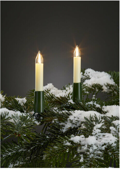 Hellum Guirlande de bougies LED filament 30 pièces extérieur blanc chaud (845563)