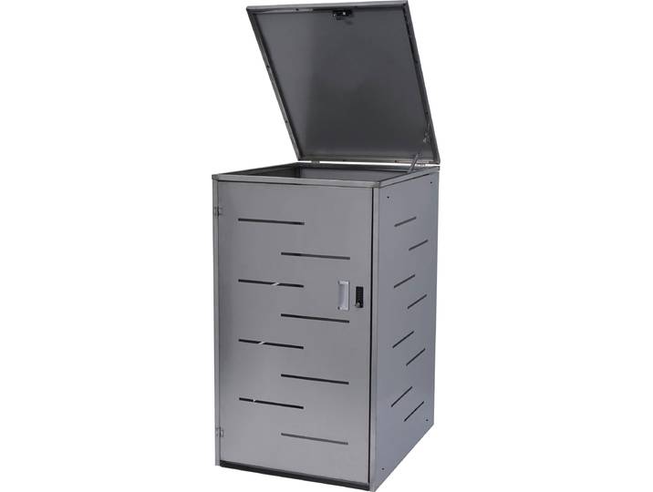 Mülltonnenverkleidung HWC-E83, Mülltonnenbox Mülltonnenabdeckung, erweiterbar 117x66x80cm Edelstahl 30kg