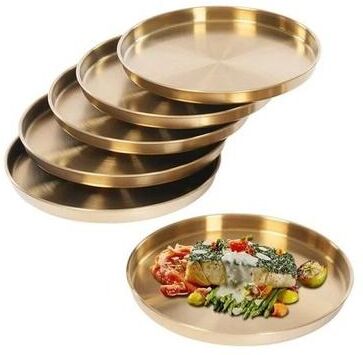 Multicon Wholesale Hub Stainless Steel Serving Tray Round Decorative Platter Trays For Home, Parties & Events Stainless Steel Serving Tray Round Decorative Platter Trays For Home, Parties & Events