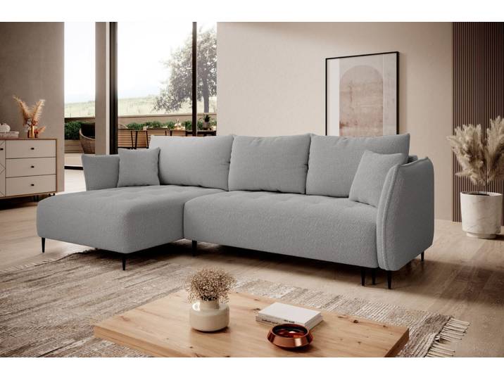 Ecksofa BARI mit Schlaffunktion und Bettkasten, Breite 276 cm , Catch me 24, Ottomane: links