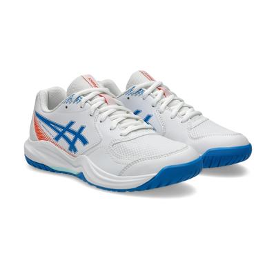 Tennisschuh ASICS "GEL-DEDICATE 9 GS", Kinder, Gr. 37, blau (weiß, directoire blau), Synthetik, Schuhe, All-Court-Schuh für alle Untergründe