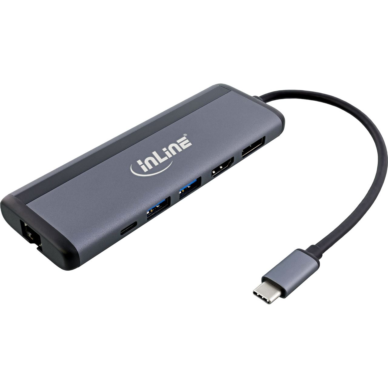 InLine 8-in-1 USB-C Multihub Dockingstation, HDMI, DisplayPort, USB 3.2, PD 3.0 100W, MST