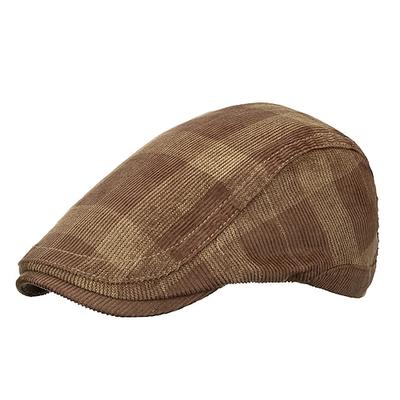 Herren Schiebermütze Tweed-Mütze Schwarz Dunkelmarine Baumwolle 1920er Jahre Mode Traditionell-Klassisch Outdoorbekleidung Casual Plaid / Karomuster