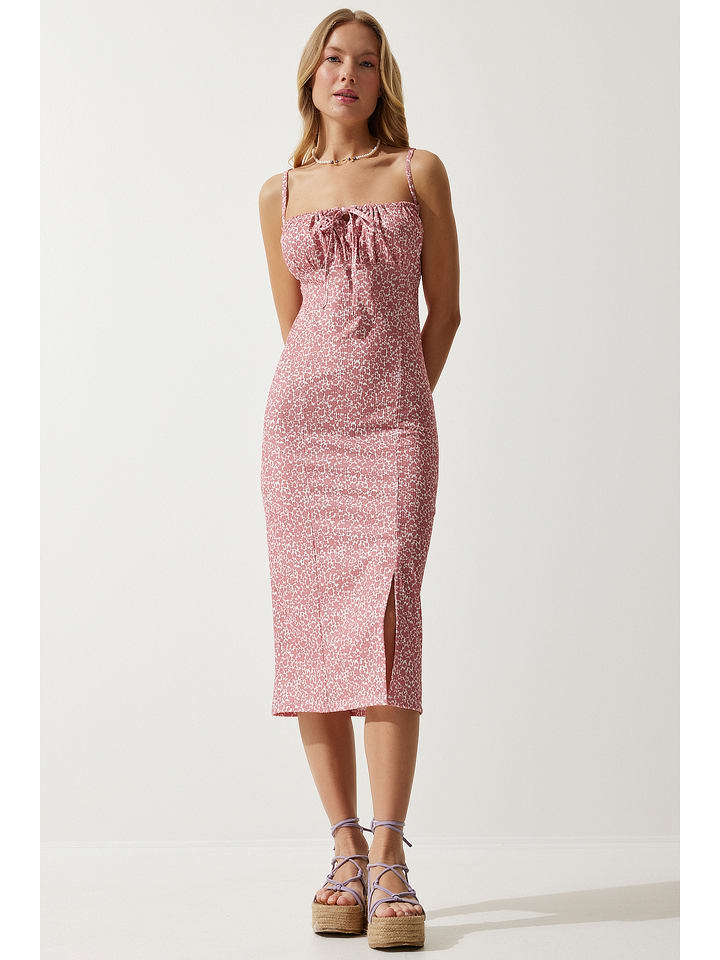 trendyol Kleid in Rosa/ Weiß - 38
