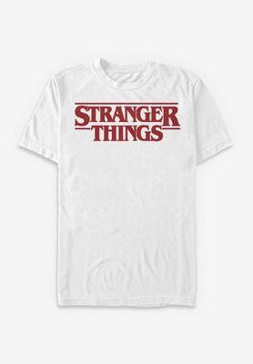 Men's Big & Tall Stranger Things Tee by Netflix in White (Size 2XT)