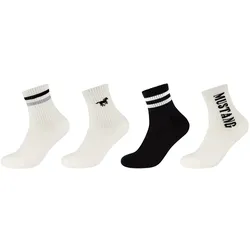 4er Pack Mustang Casual Baumwolle Quarter Tennissocken 9999 - black 43-46