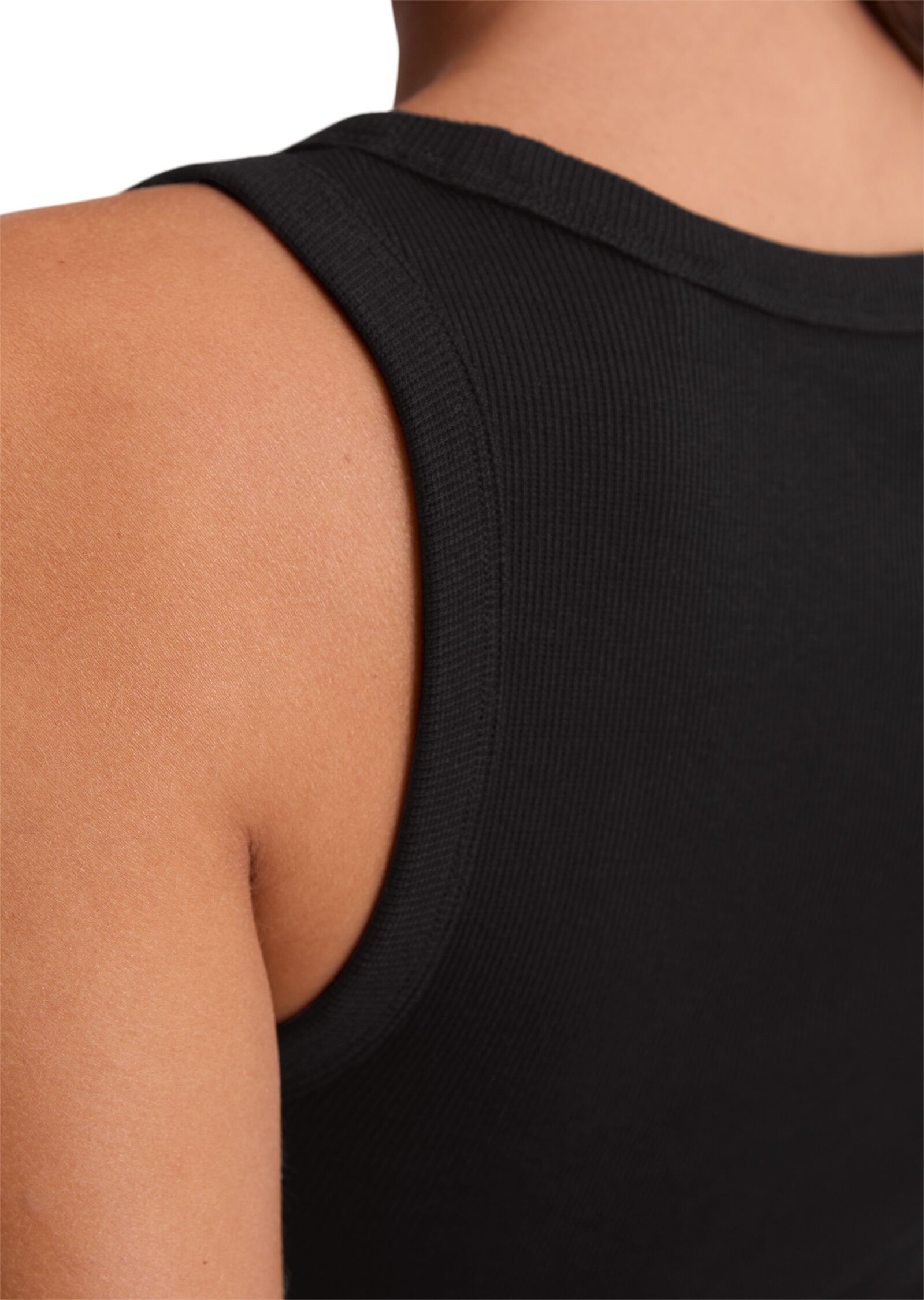 Marc O' Polo Tanktop MARC O'POLO, Damen, Gr. XL, schwarz, Rippware, Obermaterial: 97% Baumwolle, 3% Elasthan, slim fit, Rundhals, Tops Tanktop, slim fit, aus elastischem Rippjersey schwarz XL