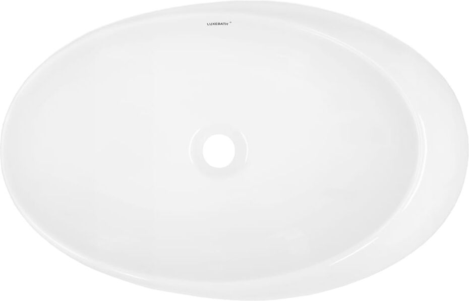 ECD Germany Lavabo sobre encimera ovalado lavamanos ceramica blanca baño