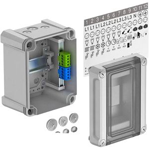 OBO Sicherungskasten SDB 3 PS, wasserdicht IP66 für außen, 3 Module, 1-reihig, mit transparenter Tür, für Aufputz