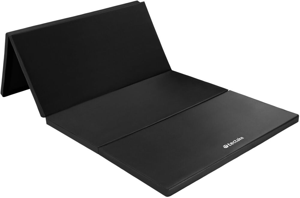 Tectake Tapis de gymnastique pliable extensible polyuréthane 240x120x5cm noir Noir 240x5x120cm