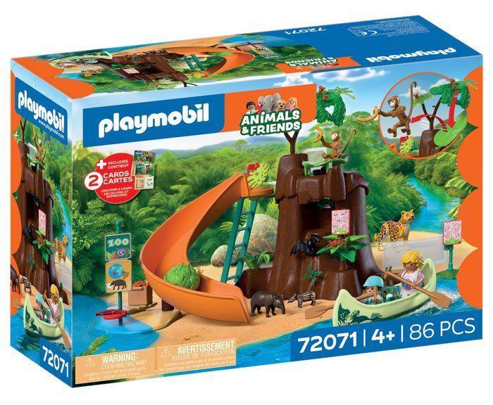 Playmobil 72071 Dierenpark: Avontuur in de jungle met boom, lianen en uitkijkplatforms