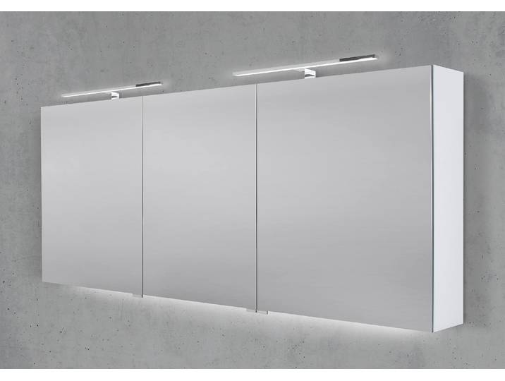 Spiegelschrank 170 cm mit 2x MULTI Light LED Chrom Beleuchtung Doppelspiegeltüren