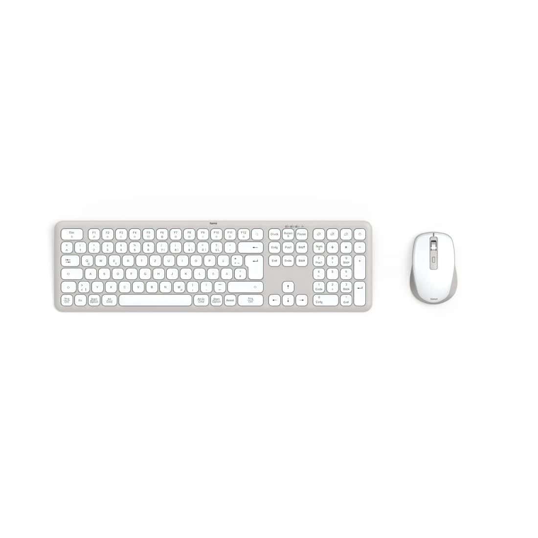 Hama 173066 WKM-550 Heimbüro Tastatur RF Wireless + Bluetooth 2.4 GHz (Grau, Weiß) 00173066