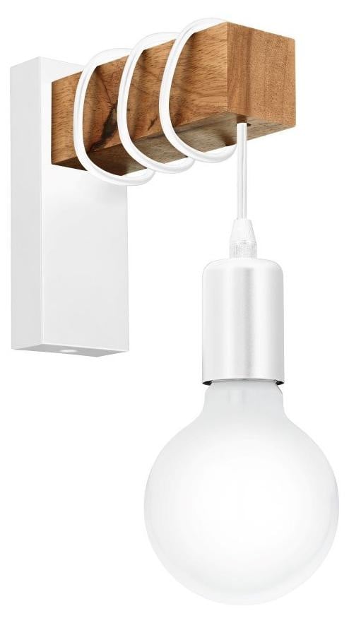 Eglo Townshend Landelijke Wandlamp - Wit/Bruin
