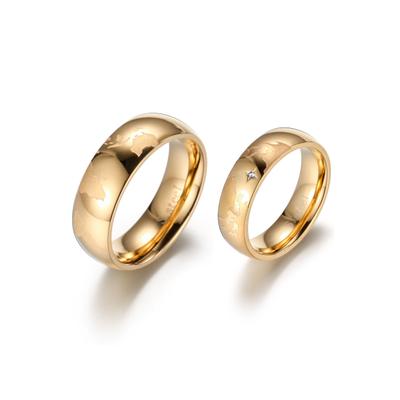 Partnerring FIRETTI "Schmuck Geschenk "LIEBE" Earth" Gr. 66, gold (gelbgoldfarben), Fingerringe, Damen, 66, ohne Zirkonia, Edelstahl, 7mm, mit oder ohne Zirkonia (synth.)