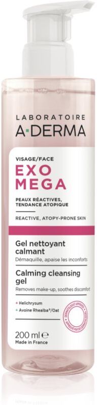 A-Derma Exomega Calming Cleansing Gel gel makeup remover and cleanser with soothing effect 200 ml
