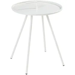 Helloshop26 - Beistelltisch aus Stahl für den Garten 55 x 42 cm weiß