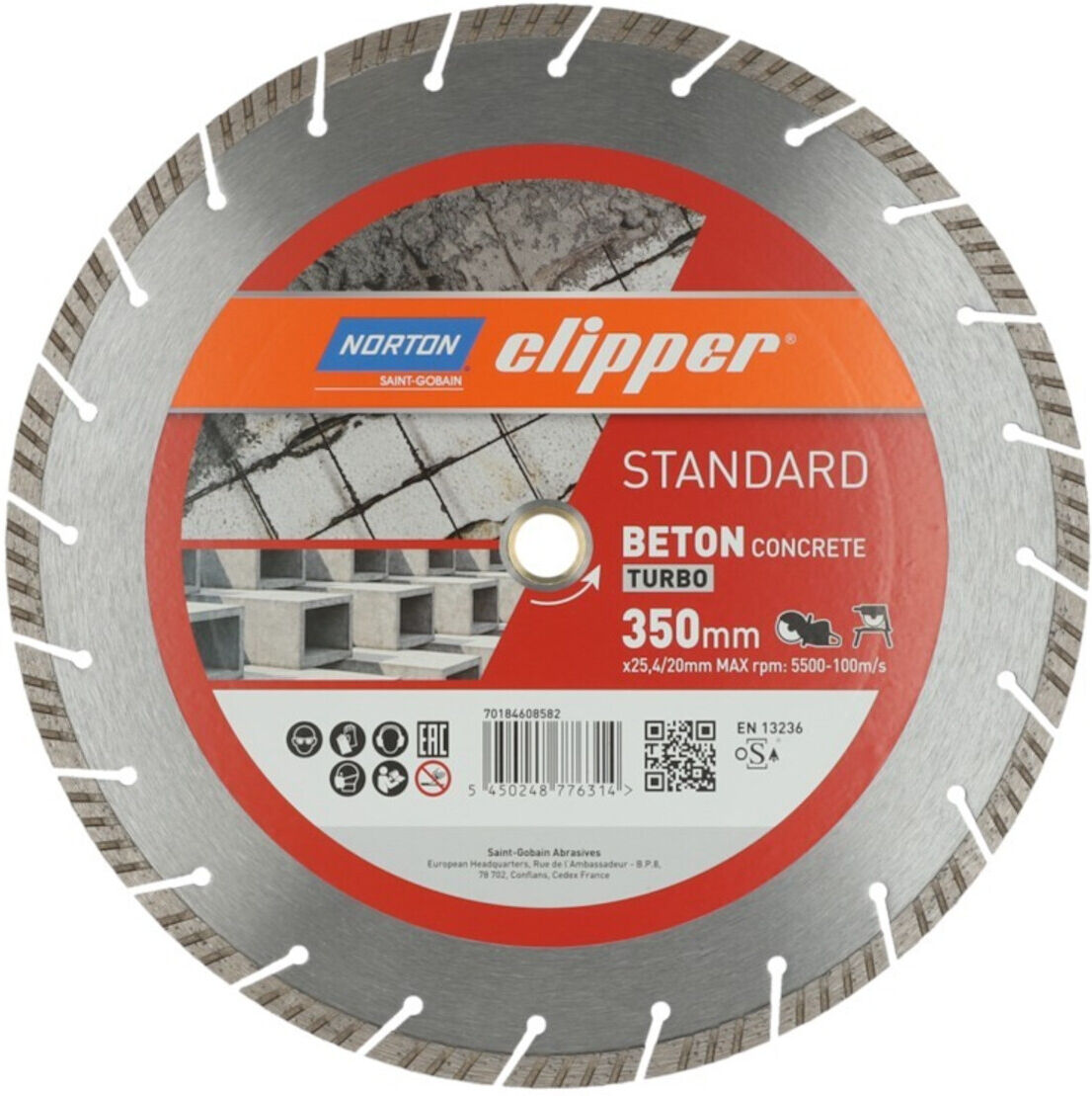 Norton Diamantscheibe Standard Beton Turbo, Durchmesser 350 ; Saint-Gobain (70184608582)