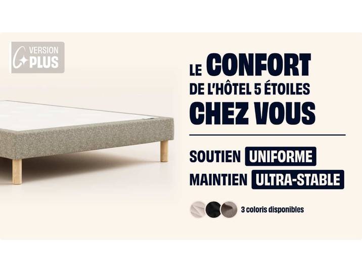 Sommier tapissier 80x190 cm - Gris - Tediber