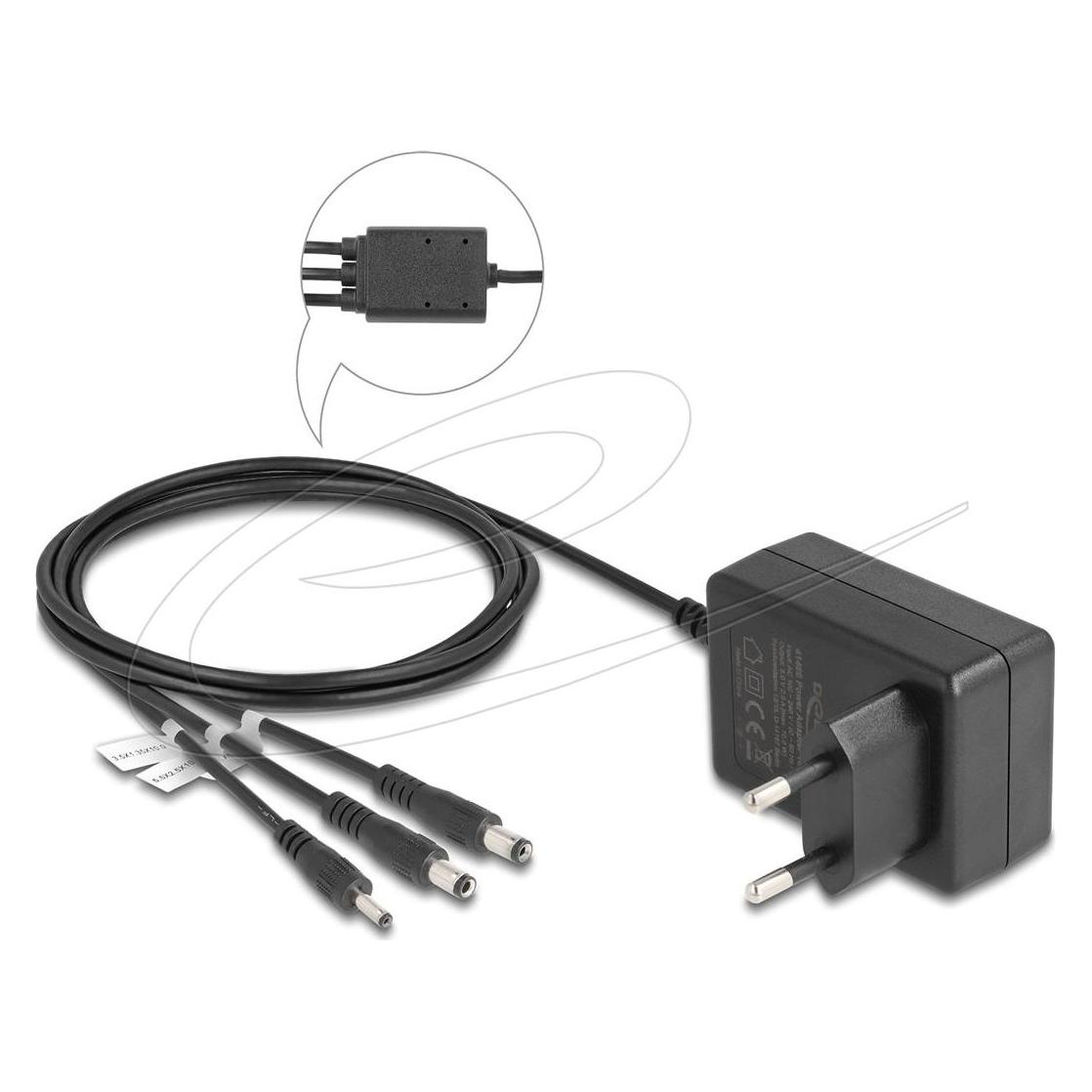 Delock Externes Netzteil DC 3,5x 1,35mm/ 5,5x 2,1mm/ 5,5x 2,5mm 5V 2A 10W (41466)