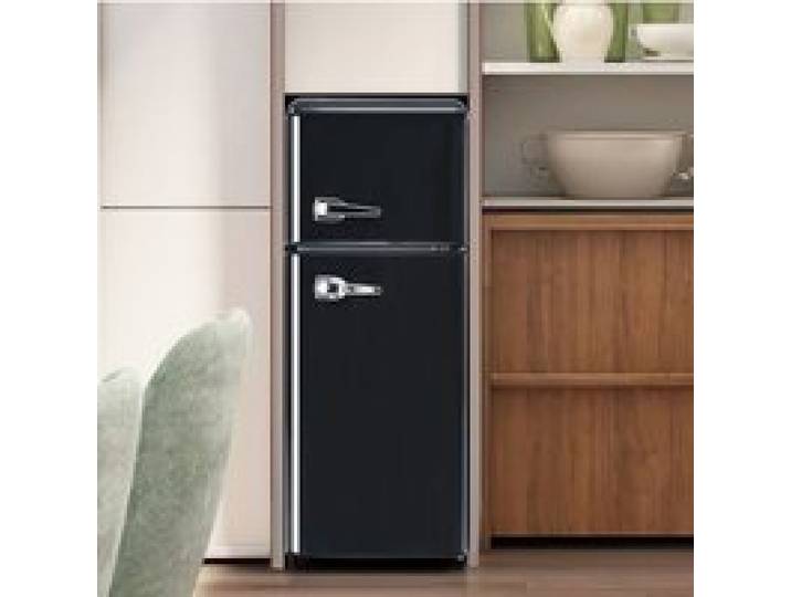 Réfrigérateur combiné rétro – noir – pose libre – 92 L – classe D – 105 5 cm