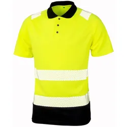 Result Genuine Recycled Herren Sicherheits Polo Warnschutz-Polo R501X fluorescent yellow/black XXL/3XL