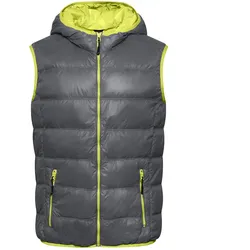 Ultraleichte Daunenweste "JN1062" - L - carbon/acid-yellow