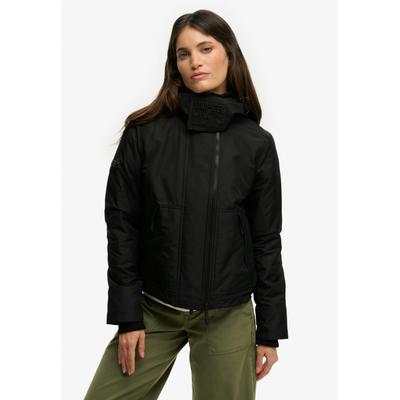 Outdoorjacke SUPERDRY "HOODED ARCTIC WINDCHEATER", Damen, Gr. S, schwarz, Web, Obermaterial: 100% Polyester, unifarben, regular fit normal, Jacken Outdoorjacke, Kunstfaser, regular fit