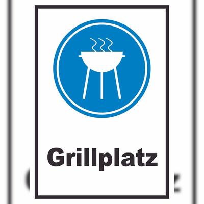 HB-Druck Grillplatz Schild A5 Rückseite selbstklebend