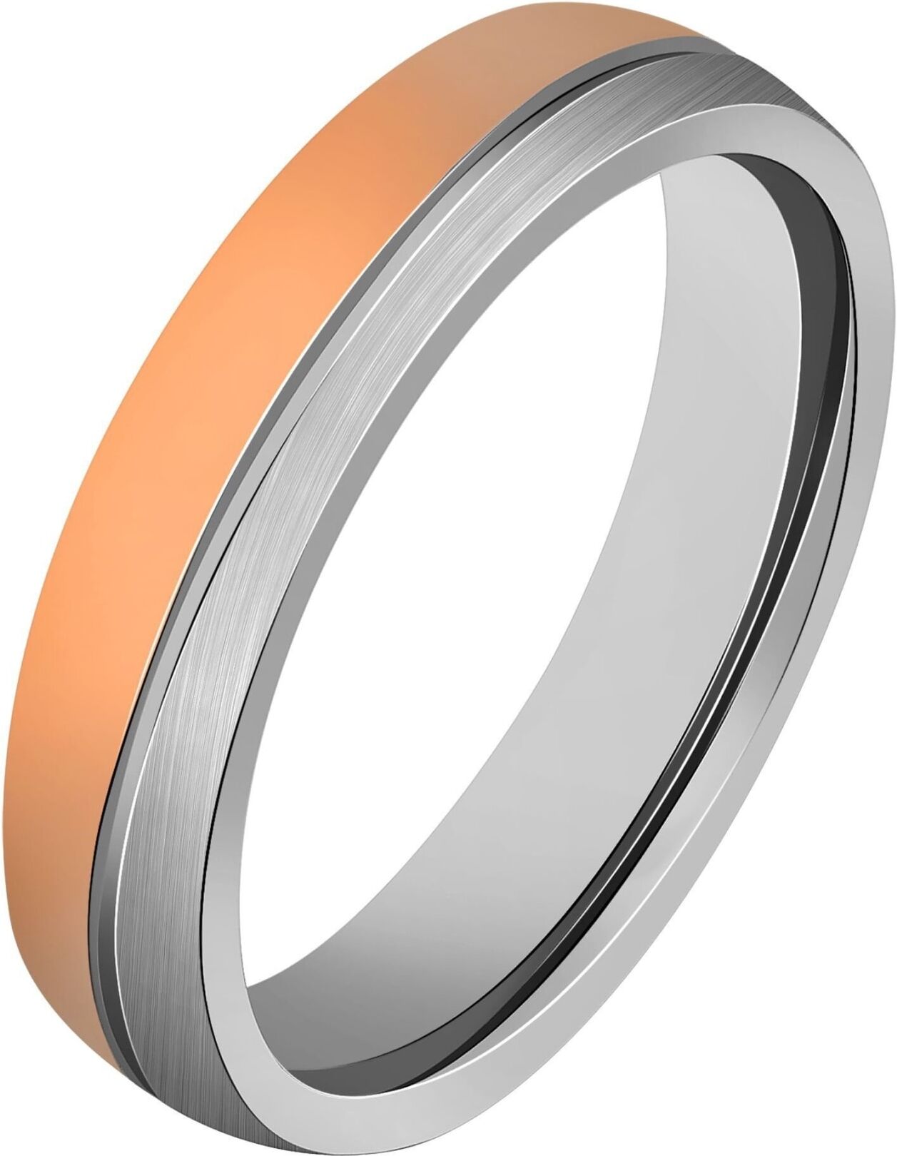 Partnerring AKZENT "Inox Duo, langlebig" Gr. 66, rosa (silberfarbig58), Fingerringe, Herren, 66, Edelstahl, Partnerring