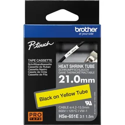 P-TOUCH HSE-651E - Schrumpfschlauch, 3:1, 21 mm x 1,5 m, gelb/schwarz