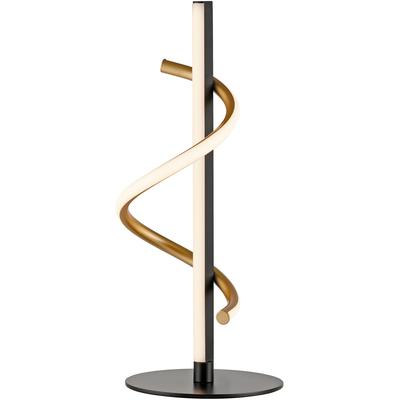 JUST LIGHT Tischleuchte "EMANDA", schwarz (schwarz, messing), 1, Ø 18cm H: 44cm, 1 Stk., Leuchten, LED, dimmbar über Schnurdimmer, Tischleuchte