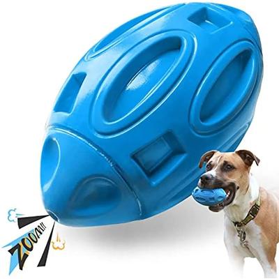 Inspire Select Durable Squeaky Rubber Chew Ball Teeth Cleaning Toy For Aggressive Chewers (Medium & Large Dogs) blue