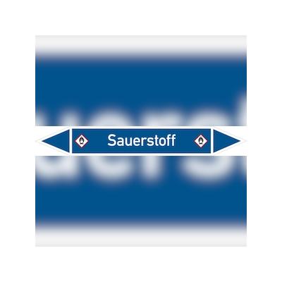 Rohrleitungskennzeichen Sauerstoff - 187x26 mm Folie selbstklebend