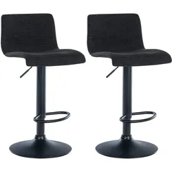 CLP 2er Set Barhocker Branford Stoff   Farbe: schwarz, Material: Stoff