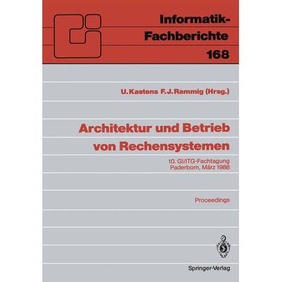 Architektur und Betrieb von Rechensystemen, Taschenbuch von , Springer Berlin, 978-3-540-18994-7