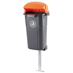 Hardwex Standabfallbehälter Urban 50 l, schwarz/orange