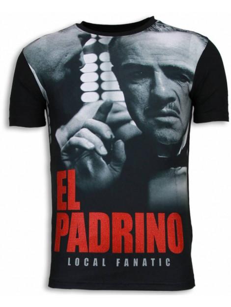 Local Fanatic El padrino face digital rhinestone t-shirt