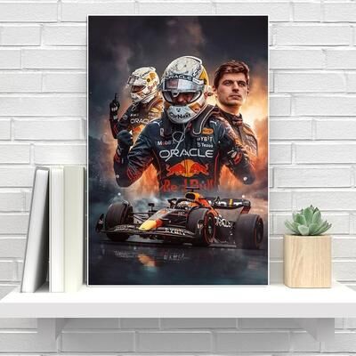 Uplift Essentials Verstappen Grand Prix Champion High Definition Graffiti Racer Canvas Art 12x16 In