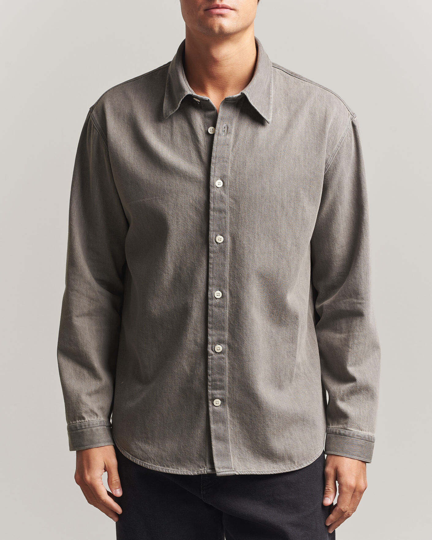NN07 Casper Denim Overshirt Grey men M Grå