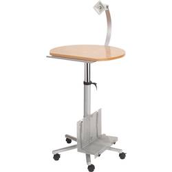 Maul Monitor-Pult Silber 9317070 Farbe der Tischplatte: Buche höhenverstellbar, rollbar, Monitor-Halterung, PC-Halterung, Tastaturablage (ausziehbar) max.