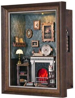 Inspired Finds Doctor Who TARDIS Book Nook Kit 3D DIY Wooden Puzzle Bookshelf Insert & Handmade Model Decoration fireplace
