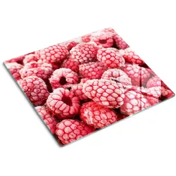 GLASPLATTE 60x52 cm Gefrorene Himbeeren