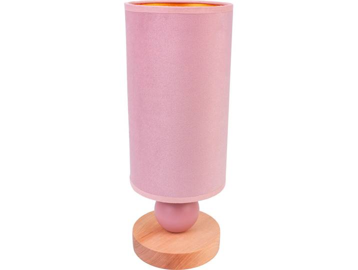 Kindertischleuchte Bolla, Naturfarben, Rosa, Goldfarben, Holz, Erle,Erle, 31.5 cm, Lampen & Leuchten, Innenbeleuchtung, Kinderzimmerlampen, Kindertischleuchten