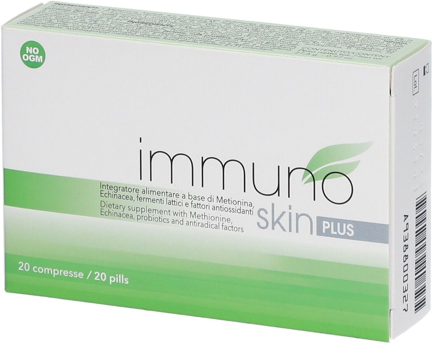 MORGAN Srl Immuno Skin PLUS 20 Compresse - Rinforzo Difese Immunitarie, Echinacea, Metionina, Antiossidanti