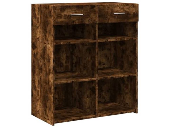 KGFHERENB Sideboard Räuchereiche 80x42,5x93 cm Kommode Holzwerkstoff Schrank mit 2 Schubladen für Wohnzimmer und Schlafzimmer, pflegeleichte Oberfläche in Räuchereiche-Optik.